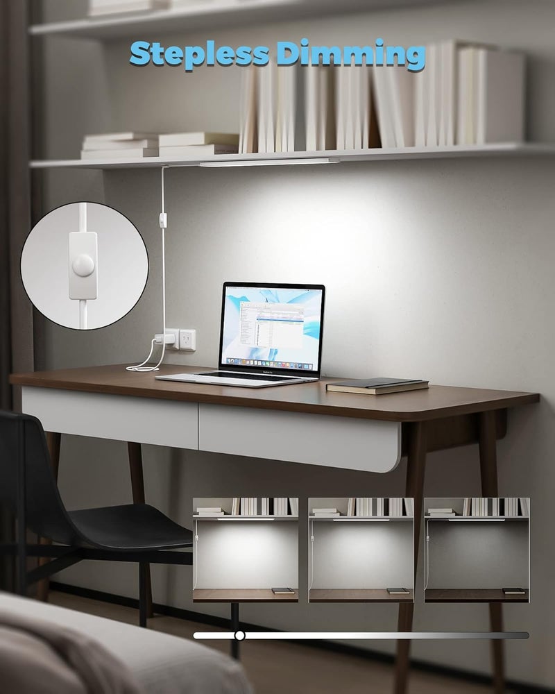 ASOCO Plug-in Under Cabinet Lighting, 16Inch LED Workbench Lights with Super Brighten 700Lumen and Dimmable 6000K Cool White, Memory Function Desk Lamp for Kitchen Sink/Desk/Workbench - Image 4